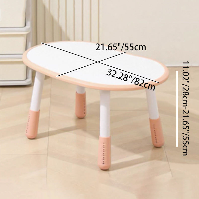 Lumendat Modern Minimalist Oval Eco-Friendly Board Kid Side Table 4-Leg For Living Room Lumendat