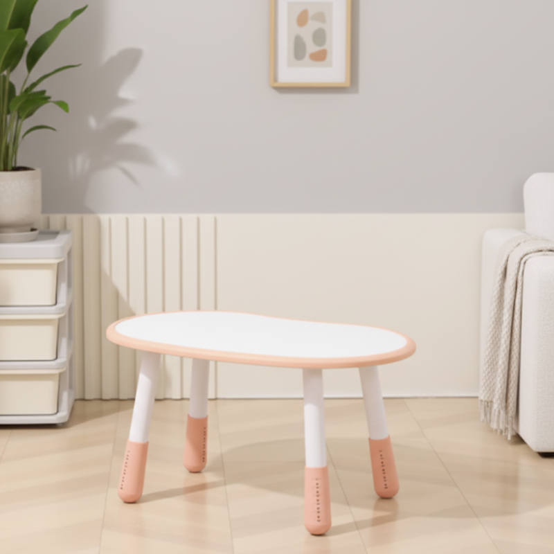 Lumendat Modern Minimalist Oval Eco-Friendly Board Kid Side Table 4-Leg For Living Room Lumendat