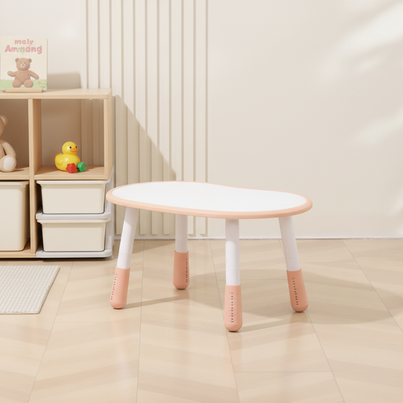 Lumendat Modern Minimalist Oval Eco-Friendly Board Kid Side Table 4-Leg For Living Room Lumendat