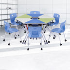 Modern Minimalist Hexagonal High-density Medium-density Fiberboard Iron Desks Foldable For Home Office DFM-F