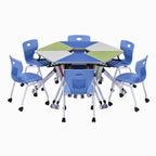Modern Minimalist Hexagonal High-density Medium-density Fiberboard Iron Desks Foldable For Home Office DFM-F