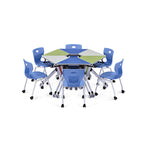 Modern Minimalist Hexagonal High-density Medium-density Fiberboard Iron Desks Foldable For Home Office DFM-F