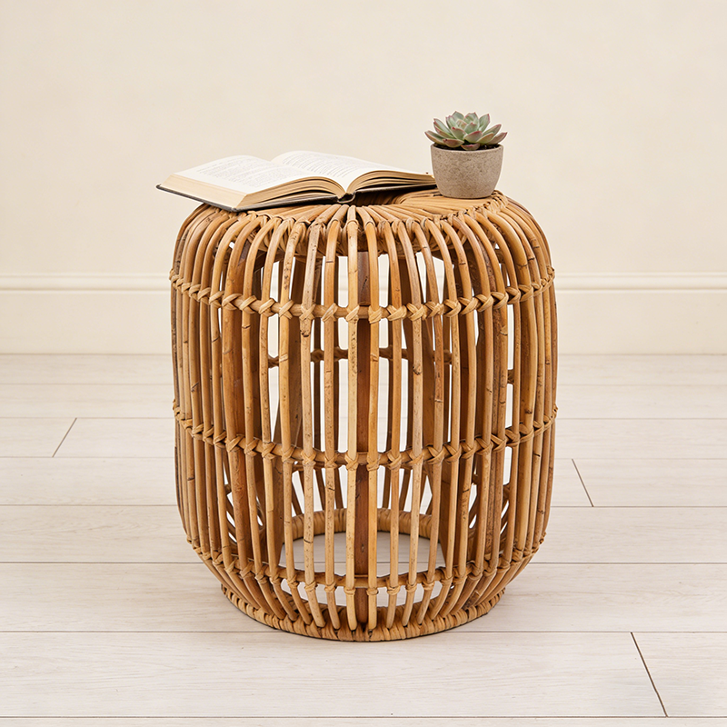 Modern Minimalist Bamboo Rattan Outdoor Side Table Lightweight, Durable, Eco-Friendly & Breathable Design For Patio And Garden Lumendat