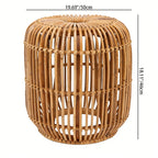 Modern Minimalist Bamboo Rattan Outdoor Side Table Lightweight, Durable, Eco-Friendly & Breathable Design For Patio And Garden Lumendat