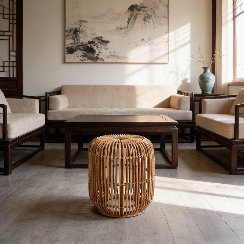 Modern Minimalist Bamboo Rattan Outdoor Side Table Lightweight, Durable, Eco-Friendly & Breathable Design For Patio And Garden Lumendat