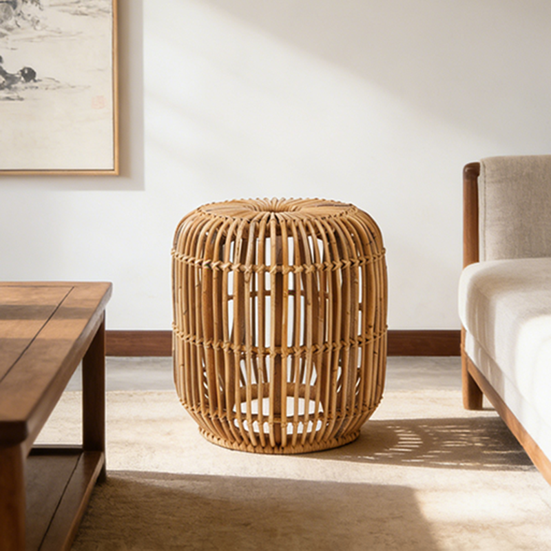 Modern Minimalist Bamboo Rattan Outdoor Side Table Lightweight, Durable, Eco-Friendly & Breathable Design For Patio And Garden Lumendat