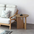 Modern Minimalist Round Side Table - Solid North American White Ash Sturdy Eco-Friendly Natural Grain For Living Room Lumendat