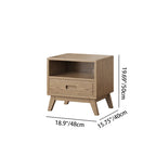 Modern Minimalist Square Nightstand - Solid Ash Wood: Sturdy, Eco-Friendly, Natural Grain & Stable Support For Bedroom Lumendat