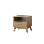 Modern Minimalist Square Nightstand - Solid Ash Wood: Sturdy, Eco-Friendly, Natural Grain & Stable Support For Bedroom Lumendat