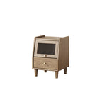 Modern Minimalist Rectangular Nightstand - Solid Ash Wood: Eco-Friendly, Smooth Hidden Slide Drawers, Stable Wobble-Free Support & Easy-Care Tabletop For Bedroom Lumendat