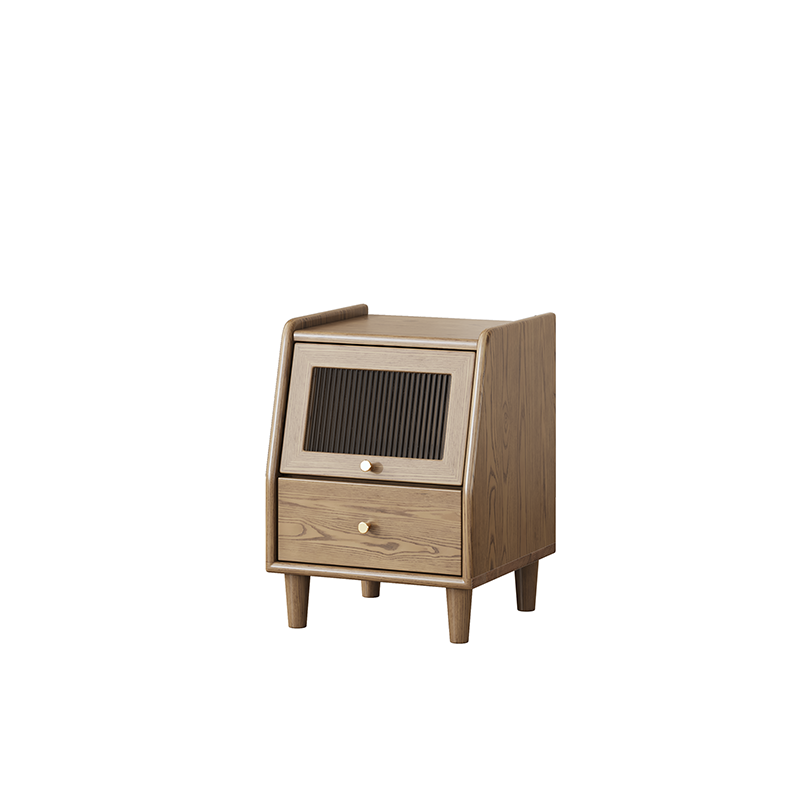 Modern Minimalist Rectangular Nightstand - Solid Ash Wood: Eco-Friendly, Smooth Hidden Slide Drawers, Stable Wobble-Free Support & Easy-Care Tabletop For Bedroom Lumendat