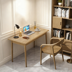Modern Simplicity Desk & Chair Set - Solid Ash Wood, Sturdy, Stable, Natural Grain, Eco-Friendly Ergonomic For Home Office Lumendat