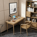 Modern Simplicity Desk & Chair Set - Solid Ash Wood, Sturdy, Stable, Natural Grain, Eco-Friendly Ergonomic For Home Office Lumendat