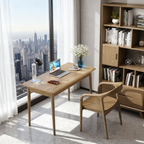 Modern Simplicity Desk & Chair Set - Solid Ash Wood, Sturdy, Stable, Natural Grain, Eco-Friendly Ergonomic For Home Office Lumendat