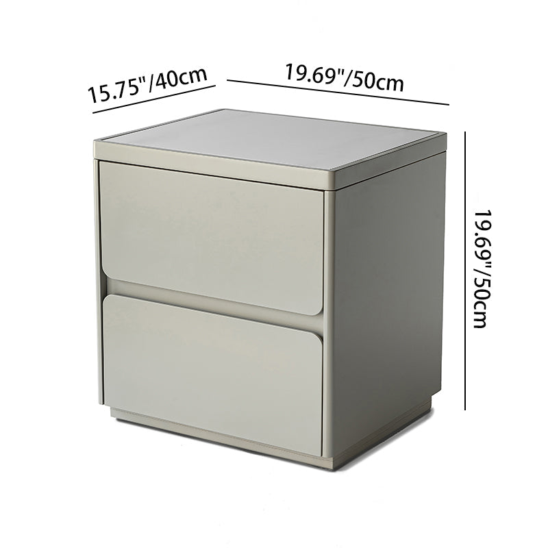 Modern Minimalist Rectangular Nightstand - MDF, Durable Structure, Smooth Surface & Quiet Storage For Bedroom Lumendat