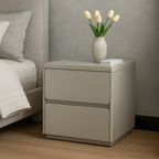 Modern Minimalist Rectangular Nightstand - MDF, Durable Structure, Smooth Surface & Quiet Storage For Bedroom Lumendat
