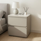 Modern Minimalist Rectangular Nightstand - MDF, Durable Structure, Smooth Surface & Quiet Storage For Bedroom Lumendat