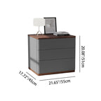 Modern Simplicity Rectangular Nightstand - Solid Wood Multi-layer Board, Premium Saddle Leather Upholstery, Refined Craftsmanship & Stable Support For Bedroom Lumendat