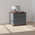 Modern Simplicity Rectangular Nightstand - Solid Wood Multi-layer Board, Premium Saddle Leather Upholstery, Refined Craftsmanship & Stable Support For Bedroom Lumendat