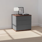 Modern Simplicity Rectangular Nightstand - Solid Wood Multi-layer Board, Premium Saddle Leather Upholstery, Refined Craftsmanship & Stable Support For Bedroom Lumendat