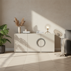 Modern Minimalist Rectangular Storage Cabinet - MDF: Ready-to-Use, Sturdy Stable & Easy-to-Clean Storage For Living Room Lumendat