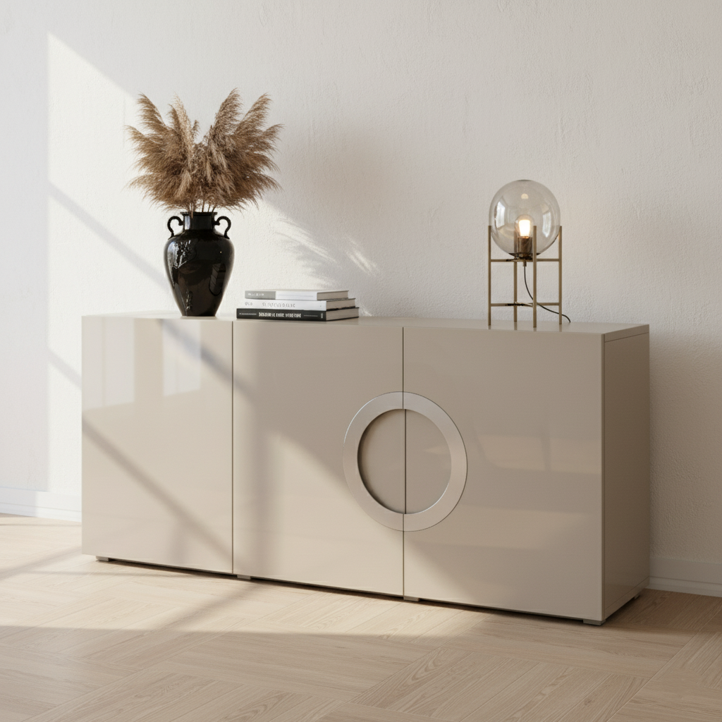 Modern Minimalist Rectangular Storage Cabinet - MDF: Ready-to-Use, Sturdy Stable & Easy-to-Clean Storage For Living Room Lumendat