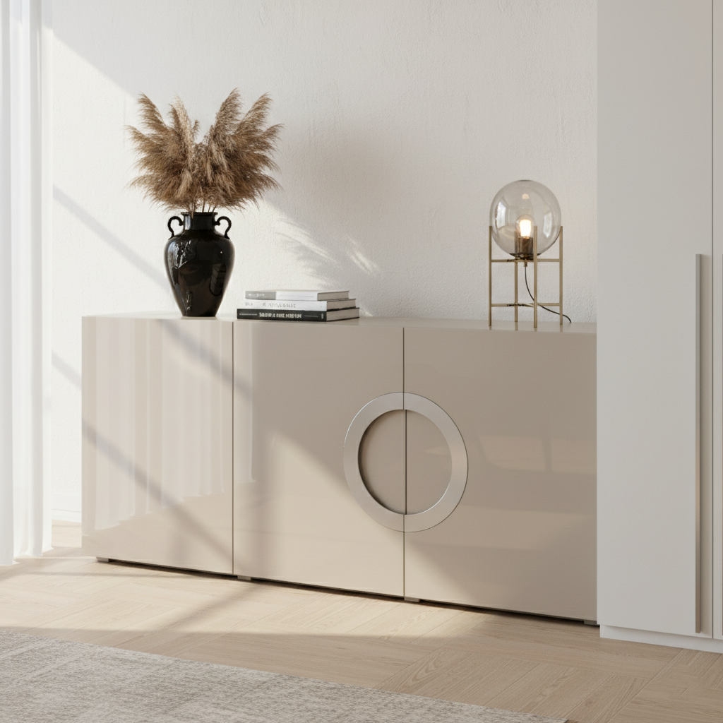 Modern Minimalist Rectangular Storage Cabinet - MDF: Ready-to-Use, Sturdy Stable & Easy-to-Clean Storage For Living Room Lumendat