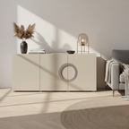 Modern Minimalist Rectangular Storage Cabinet - MDF: Ready-to-Use, Sturdy Stable & Easy-to-Clean Storage For Living Room Lumendat