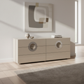 Modern Minimalist Rectangular Storage Cabinet - MDF: Large-Capacity, Sturdy Reinforced Frame, Clear Partitioning & Spacious Tabletop For Living Room, Bedroom & Storage Room Lumendat
