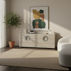 Modern Minimalist Rectangular Storage Cabinet - MDF: Large-Capacity, Sturdy Reinforced Frame, Clear Partitioning & Spacious Tabletop For Living Room, Bedroom & Storage Room Lumendat