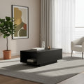 Modern Minimalist Rectangular Coffee Table - MDF: Layered Storage, Stable Support, Multi-Scenario Use & Scratch-Resistant For Living Room Lumendat
