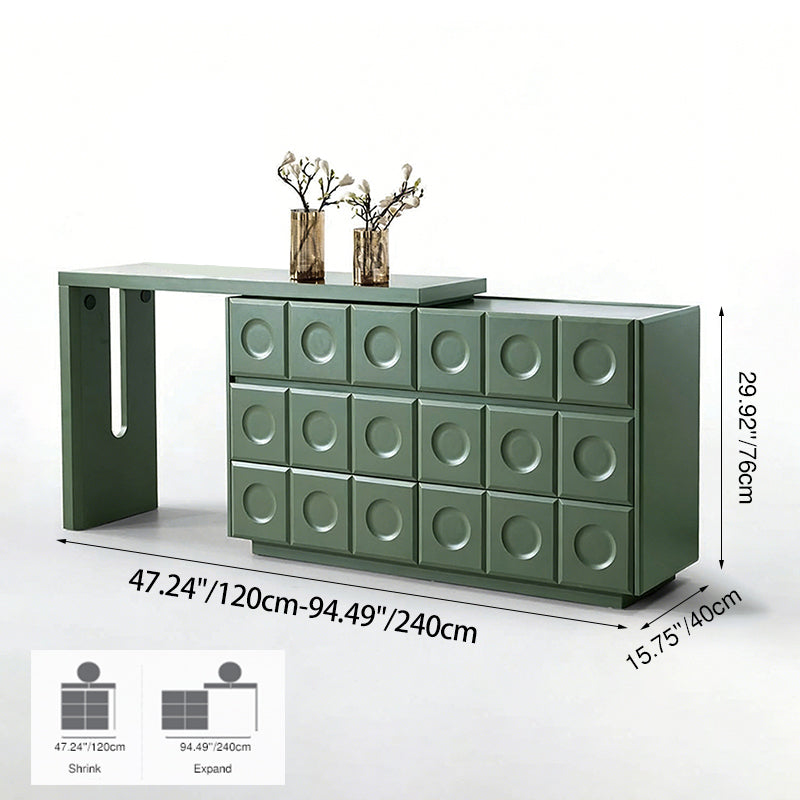 6-Drawer Green Makeup Vanity - Nordic Style Practical Storage Design With Premium MDF And Solid Wood Particle Board For Bedroom Lumendat