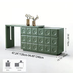 6-Drawer Green Makeup Vanity - Nordic Style Practical Storage Design With Premium MDF And Solid Wood Particle Board For Bedroom Lumendat