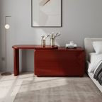 Stylish Red 6-Drawer Makeup Vanity - Nordic Design, Durable MDF & Solid Wood Particle Board For Bedroom Lumendat