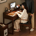 Modern Minimalist Rubberwood Rectangular Desks 1/2-Drawer For Home Office DFM-F