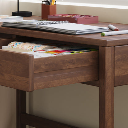Modern Minimalist Rubberwood Rectangular Desks 1/2-Drawer For Home Office