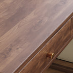 Modern Minimalist Rubberwood Rectangular Desks 1/2-Drawer For Home Office DFM-F