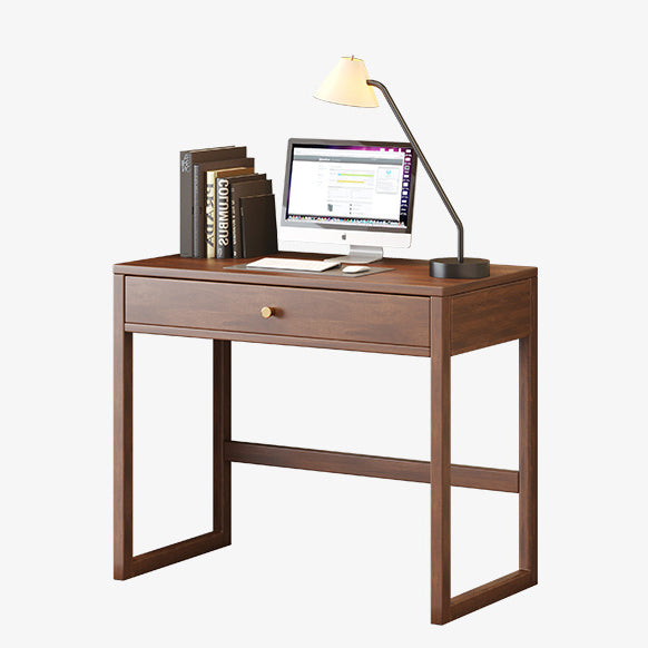 Modern Minimalist Rubberwood Rectangular Desks 1/2-Drawer For Home Office