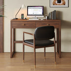Modern Minimalist Rubberwood Rectangular Desks 1/2-Drawer For Home Office DFM-F