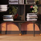 Rustic Study Solid Ash Wood Corner Shelf Unit - French Bookshelf With 4/6-Tier Storage With Velvet Accents, Room Divider For Living Room Lumendat