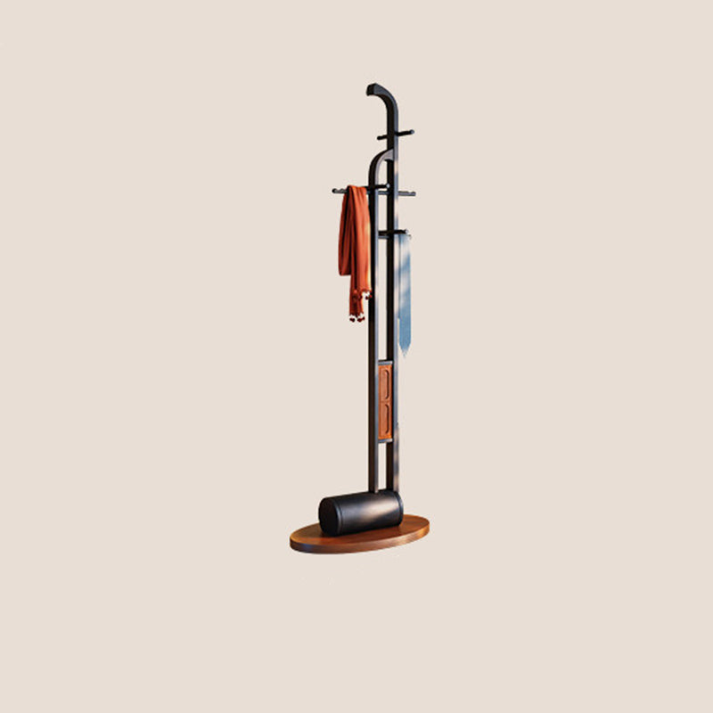 Solid Ash Wood Erhu-Shaped Design Hall Tree - Retro Coat Rack With Smooth Hooks And Strong Load Capacity Lumendat