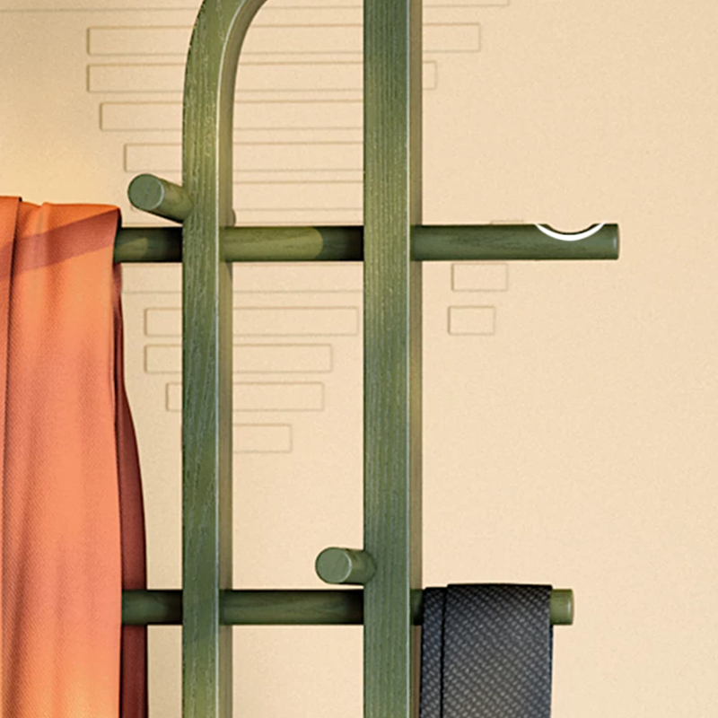 Solid Ash Wood Erhu-Shaped Design Hall Tree - Retro Coat Rack With Smooth Hooks And Strong Load Capacity Lumendat