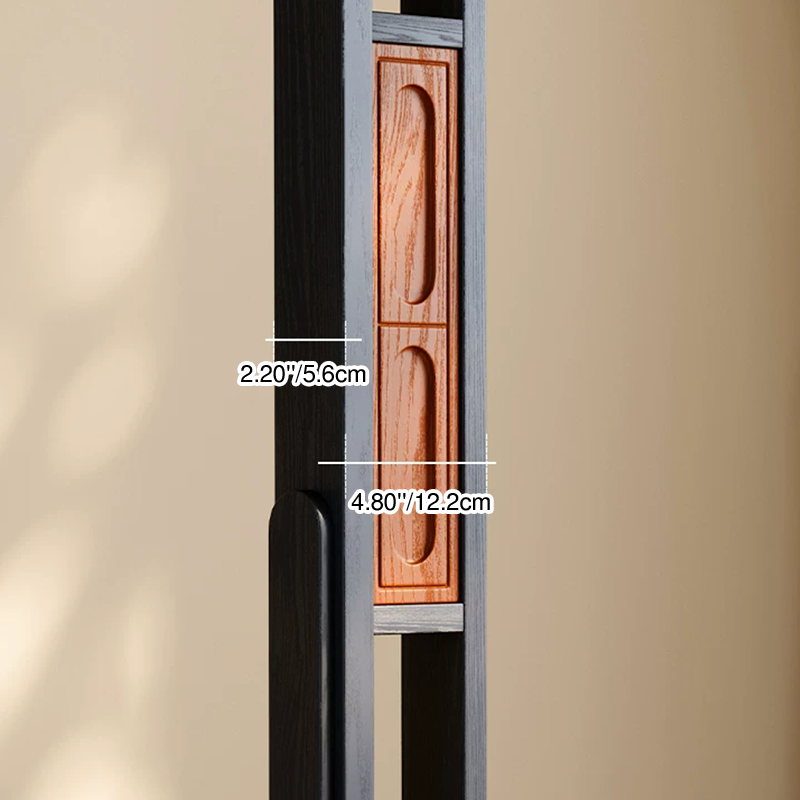 Solid Ash Wood Erhu-Shaped Design Hall Tree - Retro Coat Rack With Smooth Hooks And Strong Load Capacity Lumendat