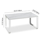 Rust-Resistant Rectangular Outdoor Coffee Table - 1-Tier Spacious Design For Balcony & Garden Lumendat