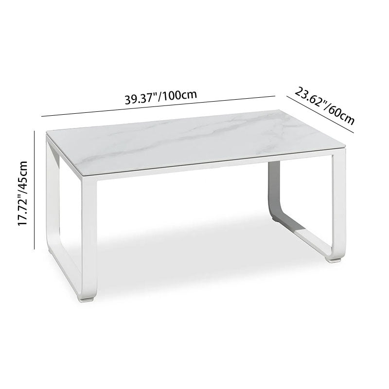 Rust-Resistant Rectangular Outdoor Coffee Table - 1-Tier Spacious Design For Balcony & Garden Lumendat