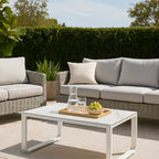 Rust-Resistant Rectangular Outdoor Coffee Table - 1-Tier Spacious Design For Balcony & Garden Lumendat
