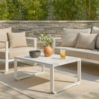Rust-Resistant Rectangular Outdoor Coffee Table - 1-Tier Spacious Design For Balcony & Garden Lumendat