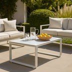 Rust-Resistant Rectangular Outdoor Coffee Table - 1-Tier Spacious Design For Balcony & Garden Lumendat