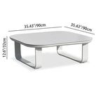 Sleek White Square Outdoor Coffee Table - 1-Tier Functional Design For Stylish Gardens & Outdoor Patios Lumendat