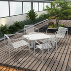 Sleek White Square Outdoor Coffee Table - 1-Tier Functional Design For Stylish Gardens & Outdoor Patios Lumendat